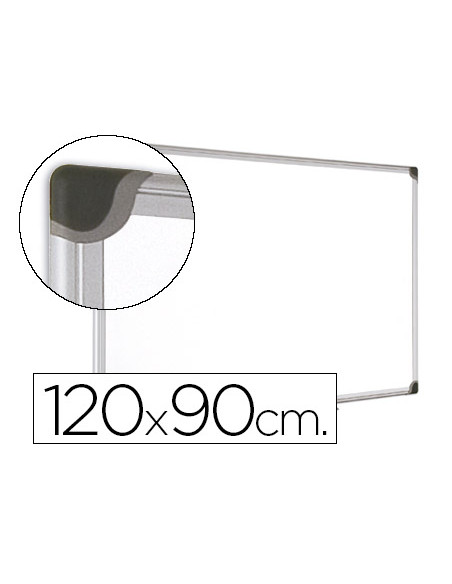 Pizarra blanca bi-office magnetica maya w ceramica vitrificada marco de aluminio 120 x 90 cm con bandeja para