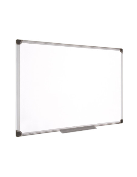 Pizarra blanca bi-office magnetica maya w ceramica vitrificada marco de aluminio 150 x 100 cm con bandeja para