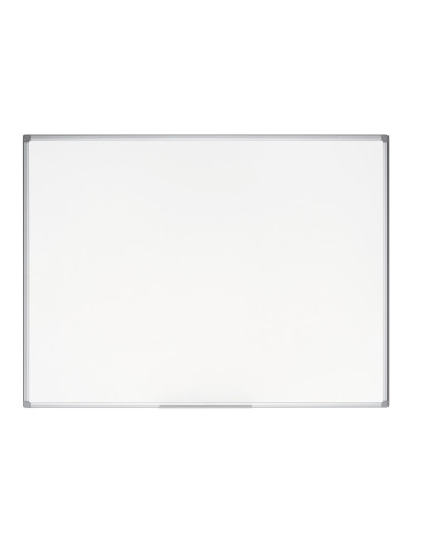 Pizarra blanca bi-office earth-it magnetica de acero vitrificado marco de aluminio 120 x 90 cm con bandeja para