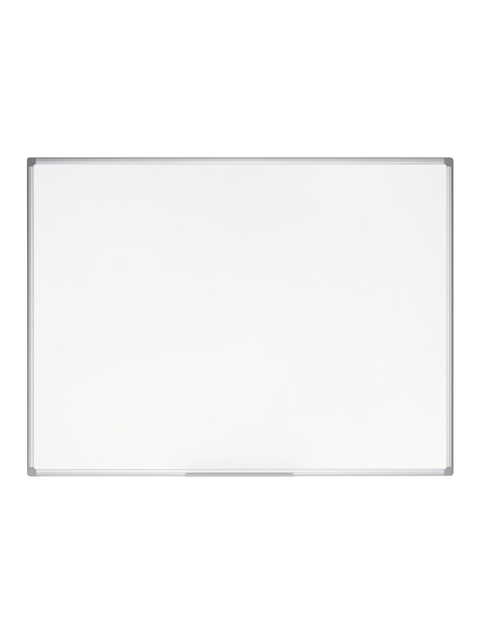 Pizarra blanca bi-office earth-it magnetica de acero vitrificado marco de aluminio 120 x 90 cm con bandeja para