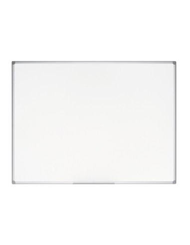 Pizarra blanca bi-office earth-it magnetica de acero vitrificado marco de aluminio 100 x 150 cm con bandeja para