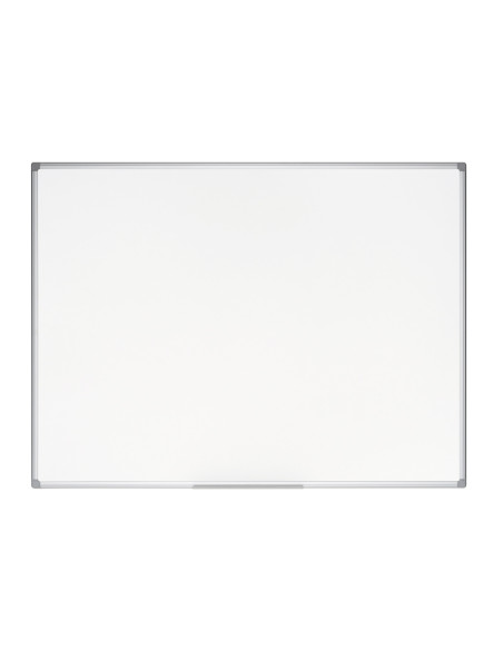 Pizarra blanca bi-office earth-it magnetica de acero vitrificado marco de aluminio 100 x 150 cm con bandeja para