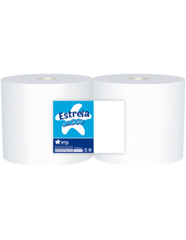 Papel secamanos industrial amoos 2 capas 235 mm x 400 mt paquete de 2 rollos