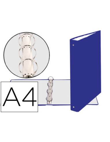 Carpeta de 4 anillas 30mm redondas exacompta din a4 carton forrado azul