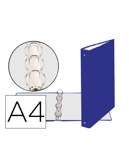 Carpeta de 4 anillas 30mm redondas exacompta din a4 carton forrado azul