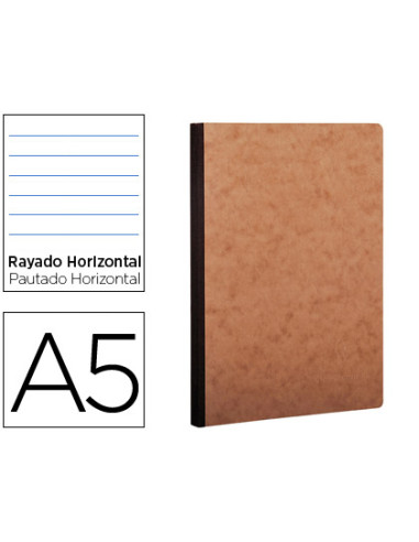 Libreta age-bag tapa cartulina lomo cosido rayado horizontal 96 hojas color havana 148x210 mm