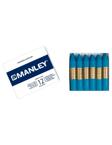 MANLEY ESTUCHE DE 12 CERAS 60MM (20) AZUL COBALTO