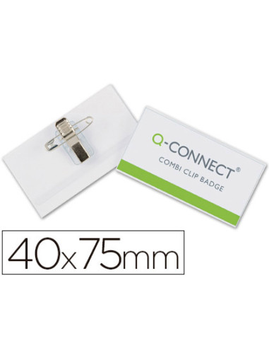 Identificador q-connect con pinza e imperdible kf17457 40x75 mm