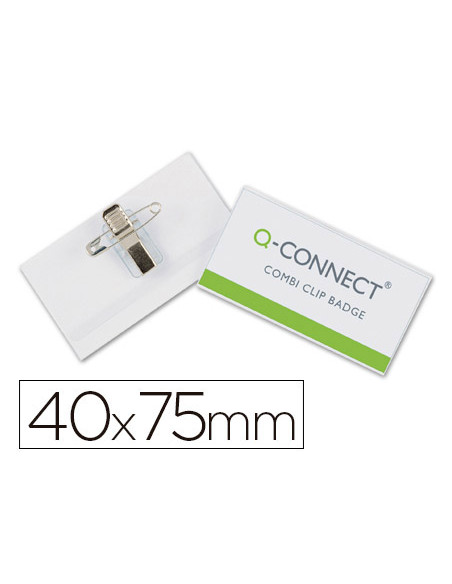 Identificador q-connect con pinza e imperdible kf17457 40x75 mm