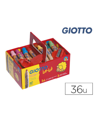 Lapices de colores giotto bebe super schoolpack de 36 unidades + 3 sacapuntas