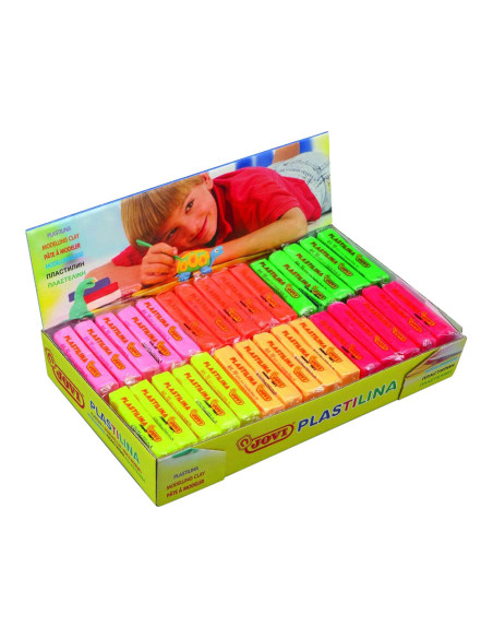 Plastilina jovi 70f tamaño pequeño caja de 30 unidades colores fluorescentes surtidos