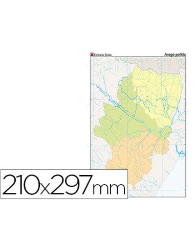 Mapa mudo color din a4 aragon politico