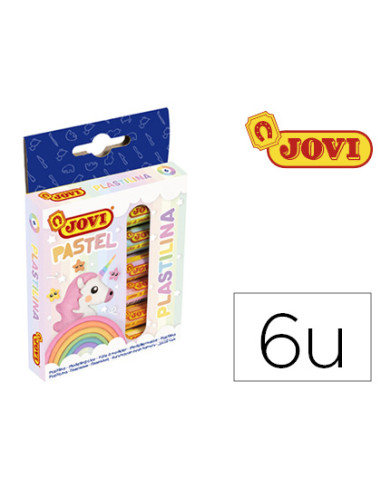 Plastilina jovi 90 estuche 6 barras colores pastel surtidos 15 g