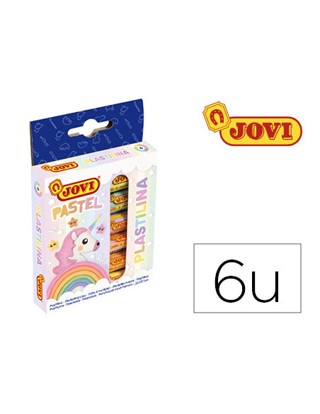 Plastilina jovi 90 estuche 6 barras colores pastel surtidos 15 g