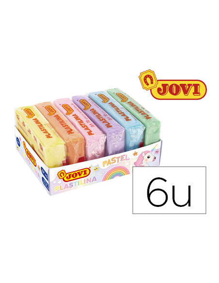 JOVI PLASTILINA CAJA 6 PASTILLAS 50GR C/SURTIDOS PASTEL