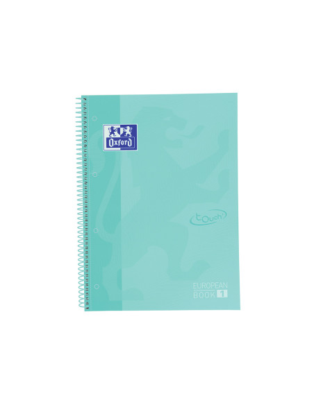 OXFORD CUADERNO TOUCH EUROPEANBOOK 1 WRITE&ERASE 80H A4+ 5X5MM MICROPERFORADO T/EXTRADURA PACK 5 UD MENTA PASTEL