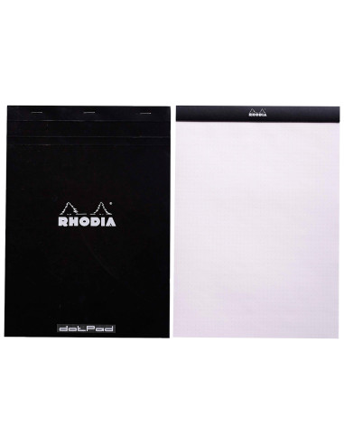 Bloc nota rhodia black dot pad din a4 80 hojas 80 g/m2 liso con puntos negros 5 mm perforado