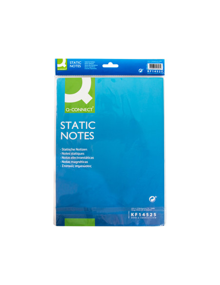 Bloc de notas electrostaticas quita y pon q-connect 210x297mm 100 hojas 5 colores fluorescentes