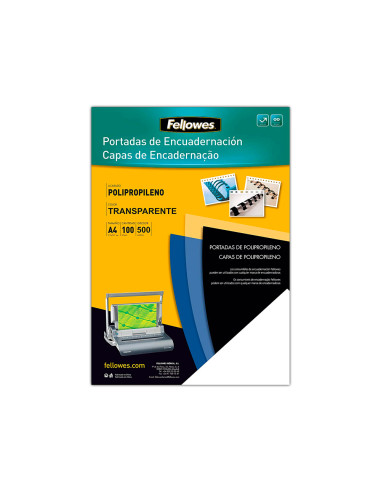 FELLOWES PACK DE 100 PORTADAS PP TRANSPARENTE 450 MICRAS