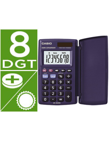 CASIO CALCULADORA DE OFICINA VIOLETA OSCURO HS-8VER