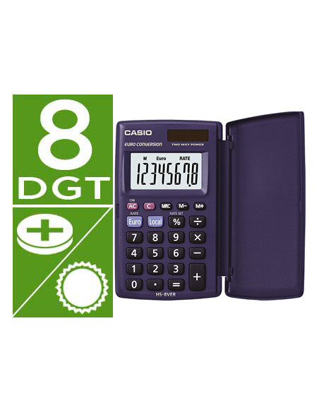 CASIO CALCULADORA DE OFICINA VIOLETA OSCURO HS-8VER