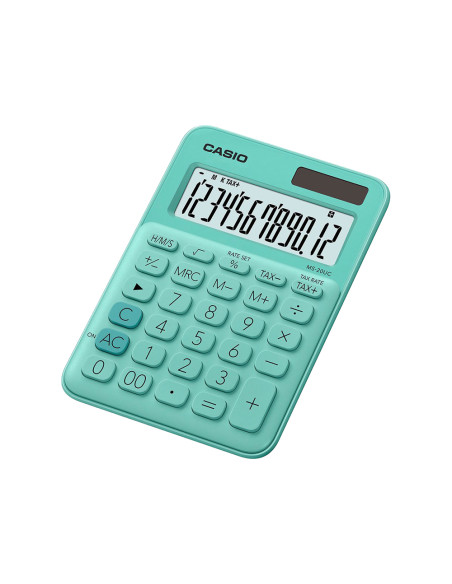 CASIO CALCULADORA DE OFICINA SOBREMESA VERDE 12 DÍGITOS MS-20UC