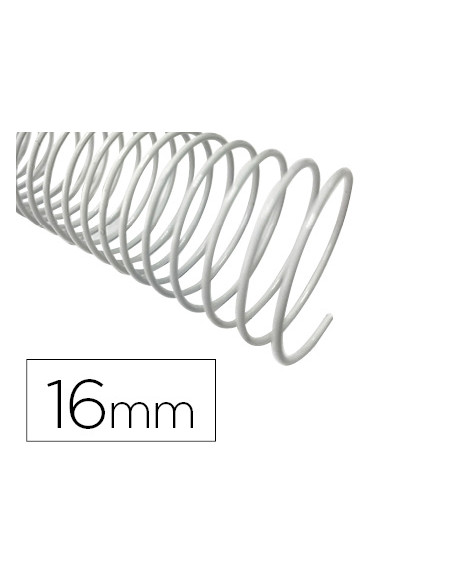 Espiral metalico q-connect blanco 64 51 16mm 1,2mm caja de 100 unidades