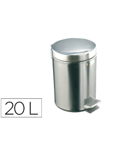 PAPELERA PEDAL 20L INOX BRILLO