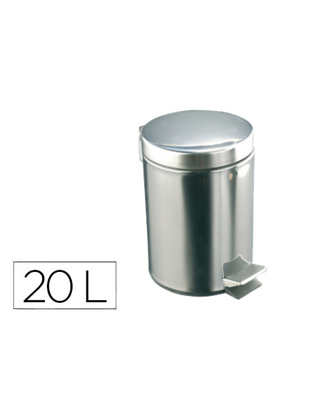 PAPELERA PEDAL 20L INOX BRILLO