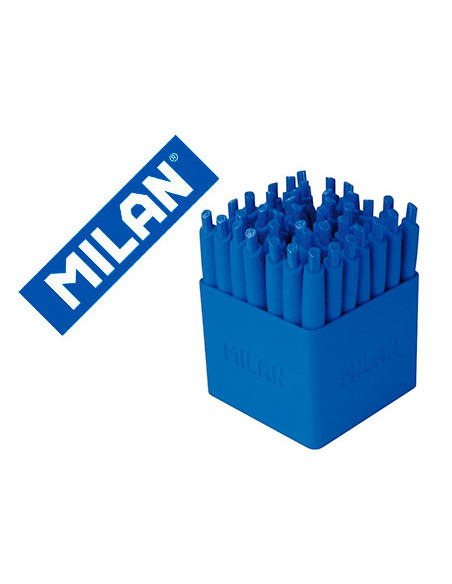 Boligrafo milan p1 expositor retractil 1 mm touch mini azul expositor de 40 unidades