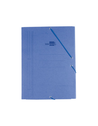 Carpeta liderpapel gomas a3 3 solapas carton prespan azul