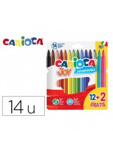 Rotulador carioca joy estuche de 12 unidades colores surtidos  2 gratis.