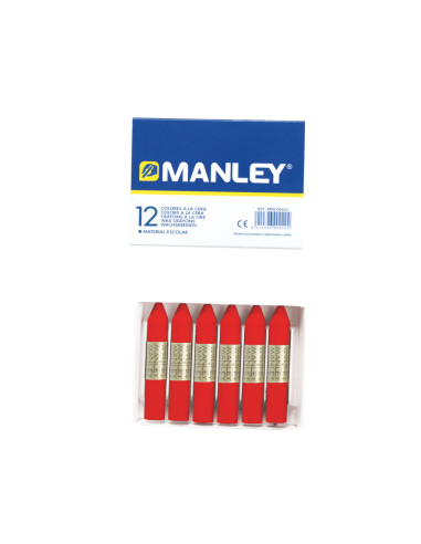 MANLEY ESTUCHE DE 12 CERAS 60MM (9) ROJO ESCARLATA