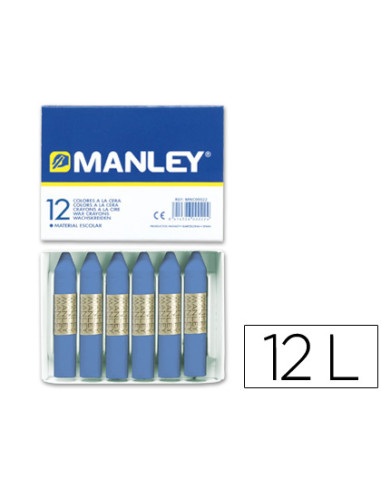 MANLEY ESTUCHE DE 12 CERAS 60MM (18) AZUL ULTRAMAR