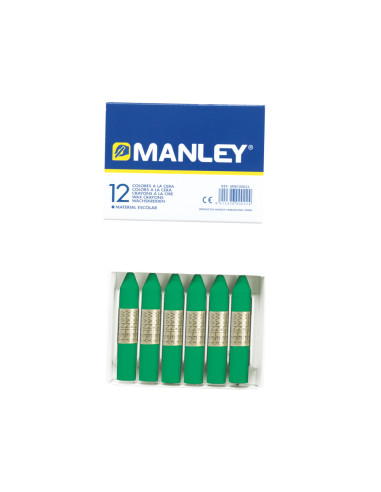 MANLEY ESTUCHE DE 12 CERAS 60MM (21) VERDE NATURAL