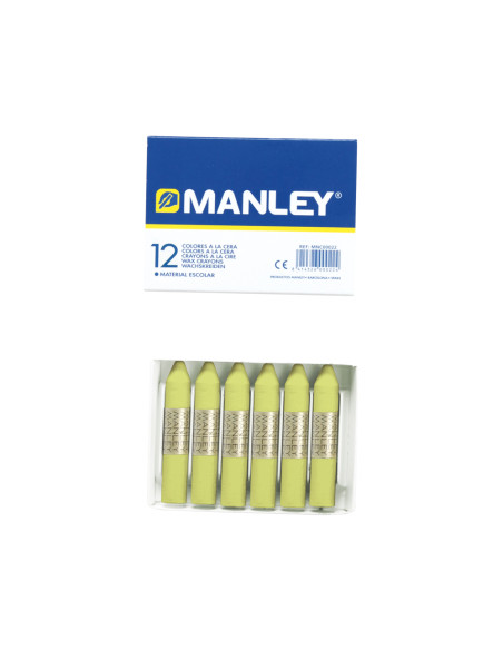 MANLEY ESTUCHE DE 12 CERAS 60MM (22) VERDE AMARILLENTO