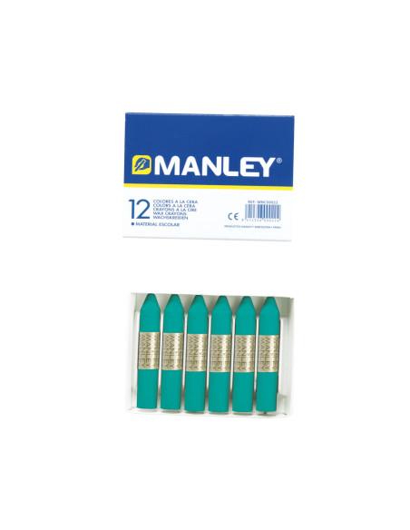 MANLEY ESTUCHE DE 12  CERAS 60MM (23) VERDE TURQUESA