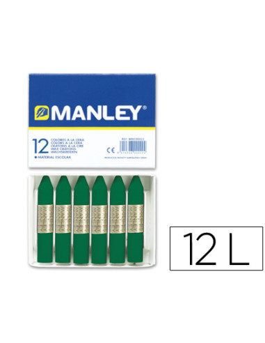 MANLEY ESTUCHE DE 12 CERAS 60MM (24) VERDE ESMERALDA