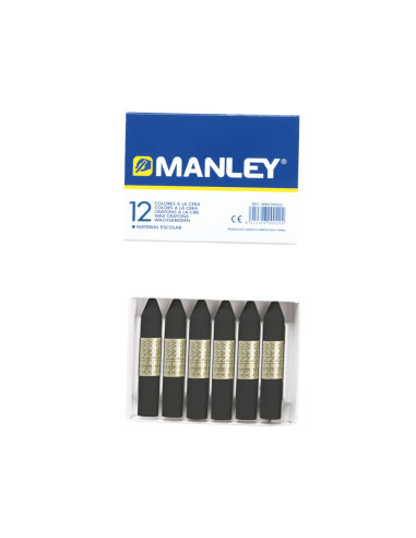 MANLEY ESTUCHE DE 12 CERAS 60MM (30) NEGRO