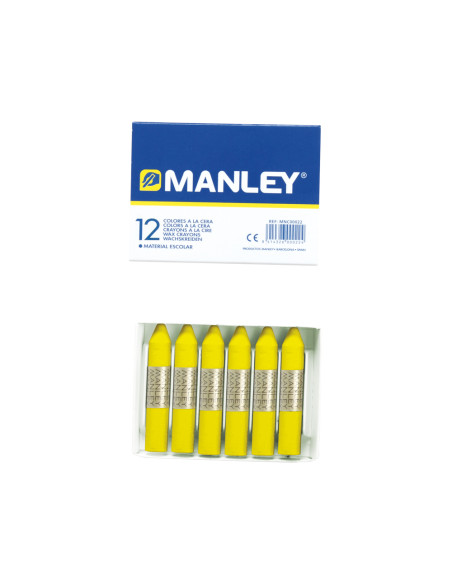 MANLEY ESTUCHE DE 12 CERAS 60MM (2) AMARILLO LIMÓN