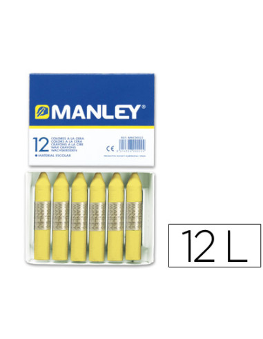 MANLEY ESTUCHE DE 12 CERAS 60MM (4) AMARILLO CLARO