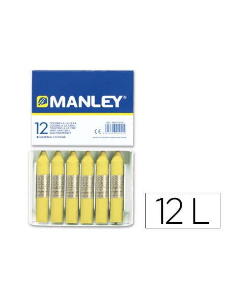 MANLEY ESTUCHE DE 12 CERAS 60MM (4) AMARILLO CLARO