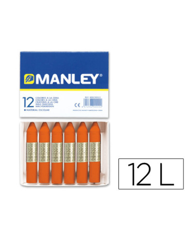 MANLEY ESTUCHE DE 12 CERAS 60MM (6) NARANJA