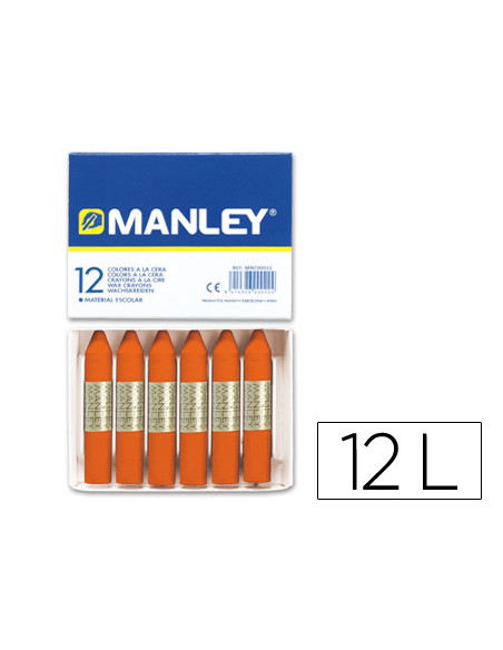 MANLEY ESTUCHE DE 12 CERAS 60MM (6) NARANJA