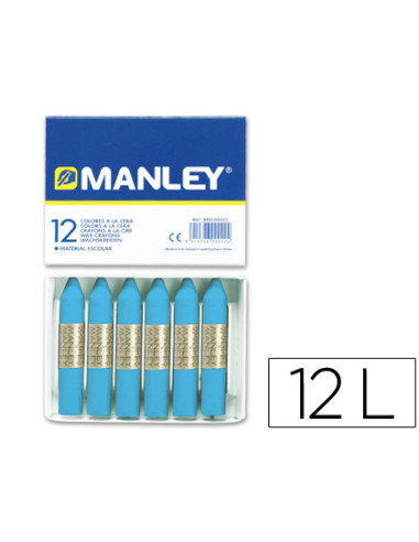 MANLEY ESTUCHE DE 12 CERAS 60MM (17) AZUL CELESTE