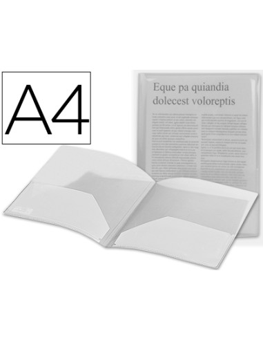 Carpeta liderpapel dossier dos bolsas 35584 polipropilenodin a4 incolora