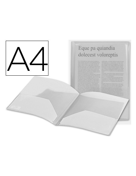 Carpeta liderpapel dossier dos bolsas 35584 polipropilenodin a4 incolora