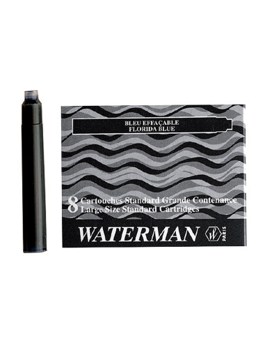 Tinta estilografica waterman serenity blue caja de 8 cartuchos standard largos