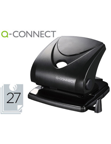 Taladrador q-connect kf01235 negro abertura 2,7 mm capacidad 27 hojas