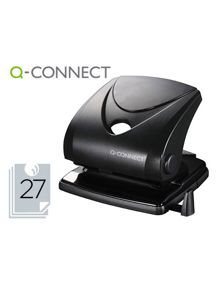 Taladrador q-connect kf01235 negro abertura 2,7 mm capacidad 27 hojas